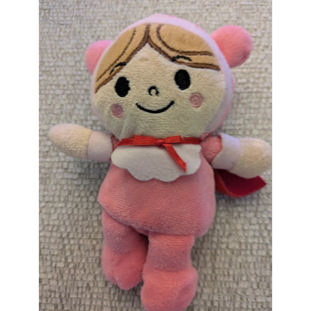 Fisher-Price‎ Little People Pink Girl Plush Doll Red Cape 6 Inch Small Toy